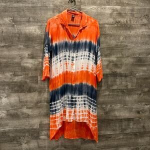 Zury Pre loved Tie Dye buttoned Dress with Pockets in 100% Rayon.